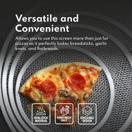 New Star Foodservice 50967 Seamless Aluminum Pizza Screen, Commercial Grade, 14-Inch, Pack of 6