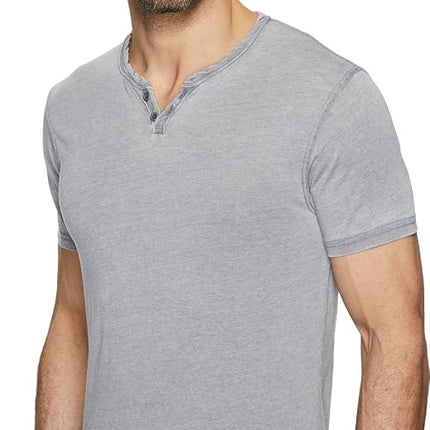 Lucky Brand Men's Venice Burnout Notch Neck Tee Shirt T, Frost Grey, XXL