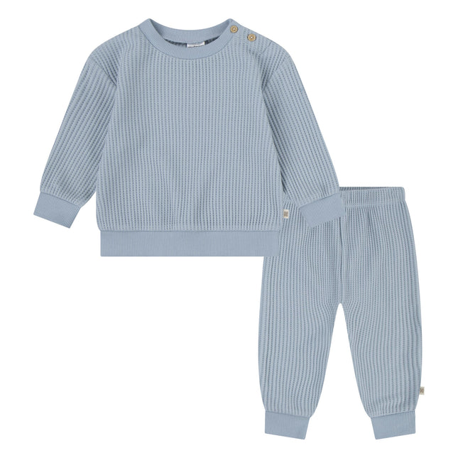 HUGGIES Unisex Baby Waffle Knit Crewneck Sweatshir