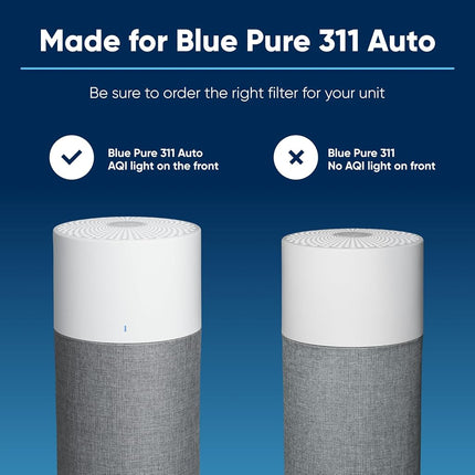 BLUEAIR Filtre AllergenBlock Série Blue Pure 311 Auto, Filtre de remplacement authentique Blueair, Allergies Pollen Poussière Poils d'animaux, Le filtre AllergenBlock Série Blue Pure 311 Auto est compatible avec le purificateur d'air 311 Auto