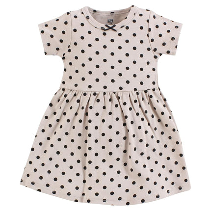 Hudson Baby Baby Girls' Cotton Dresses, Neutral Pink Floral, 9-12 Months