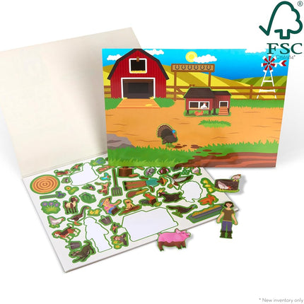 Melissa & Doug Reusable Sticker Pad: Farm - 280+ Stickers, 5 Scenes, Great Gift for Girls and Boys - Best for 3, 4, 5 Year Olds and Up