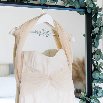 Pearhead Mrs. Wedding Dress Hanger for Bride to Be, Bridal Hanger, Bride Accessory, White