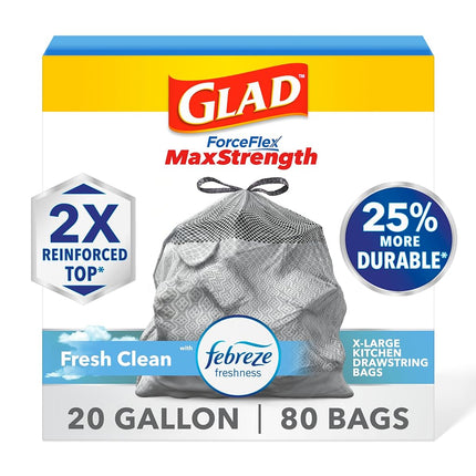 Glad Large Kitchen Drawstring Trash Bags - ForceFl
