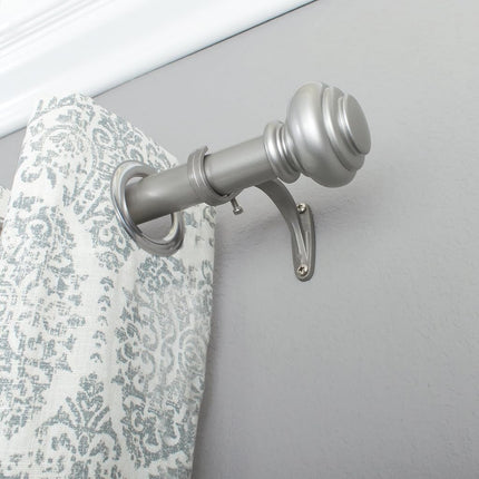 Decopolitan 278656836 1-Inch Urn Single Window Treatment Rod Set, 36 to 72-Inch, Antique Silver
