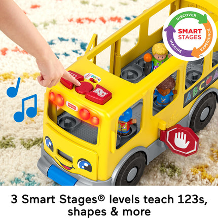 Fisher-Price Little People Toy Set for Toddlers, Large Yellow School Bus and Community Heroes, Musical Pull Along Vehicle and Figures for Ages 1+