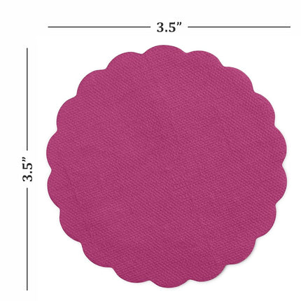 Disposable Fuchsia Paper Coasters for Drinks, 3.5 Inch Round Coasters for Bar, Cocktail, Beverage, Wine Or Event, 500 Pack Bulk