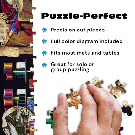Buffalo Games - Charles Wysocki - Yarn Duty - 750 Piece Jigsaw Puzzle for Adults Challenging Puzzle Perfect for Game Nights - Finished Puzzle Size is 24.00 x 18.00