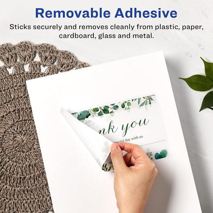 Avery Matte White Removable Rectangle Labels, 5.5" x 8.5", 200 Removable Labels, Laser/Inkjet Printable Labels