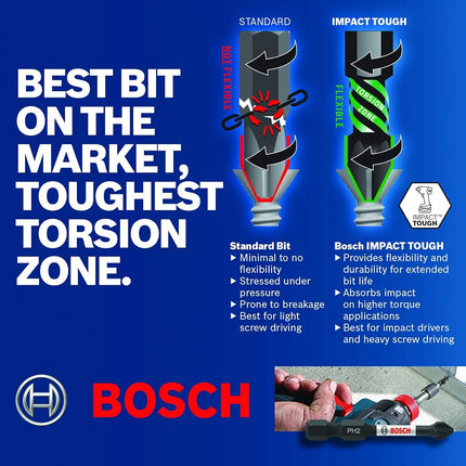 BOSCH ITPH335B Embout de vissage à percussion Phillips n° 3 de 3,5 po