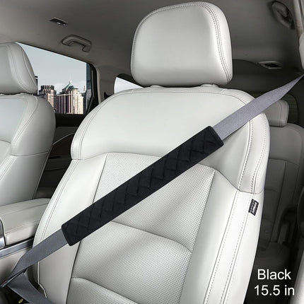HighnessHwoo Extra Long Seatbelt Covers for Adults Kids Women & Men, Soft Car Seat Belt Strap Cushion for Sedan, SUV, Trucks, Shoulder Neck Chest Protector Pads, Auto Accessories, 1pc, Black, 15.5in