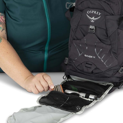 Osprey Raven 14L Women's Biking Backpack with Hydraulics Reservoir, Space Travel/Toffee Orange, Extended Fit