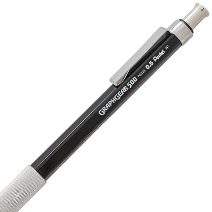 Pentel GraphGear 500 Mechanical Drafting Pencil, (0.5mm), Fine Line, Black Barrel, Pack of 4 (PG525BP4A)