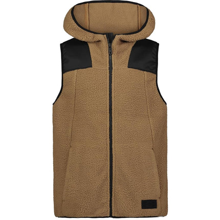 Under Armour Boy's Zip Up Button Hooded Lightweight Warm Vest, Coyote Sherpa, M