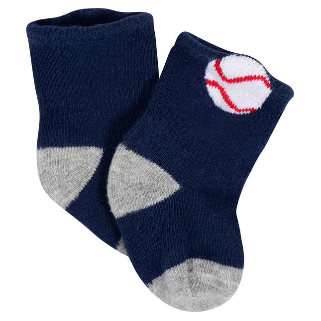 Gerber Unisex Baby 8-Pair Wiggle-Proof Sock, Sports Blue, 6-9 Months