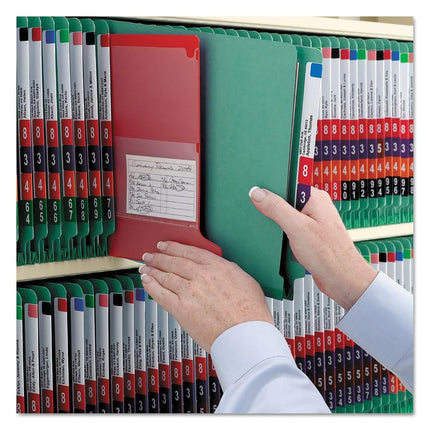 Dossier de classement en carton pressé 100 % recyclé Smead à onglet latéral avec attaches SafeSHIELD, 2 intercalaires, extension de 5 cm, format légal, vert, 10 par boîte (29785)
