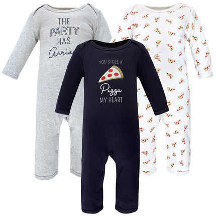 Hudson Baby baby-girls Cotton Coveralls, Pizza, 3-