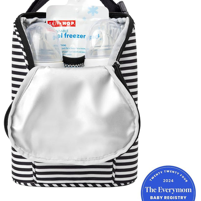 Skip Hop Double Bottle Bag, Black/White
