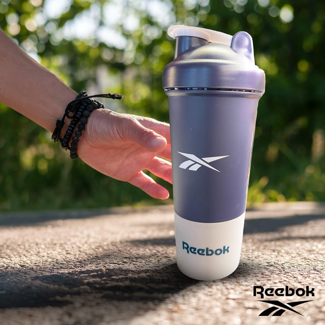 Reebok Athletic Shaker - 17oz Protein Bottle - Gym, Running, Hiking - BPA Free (Blue)