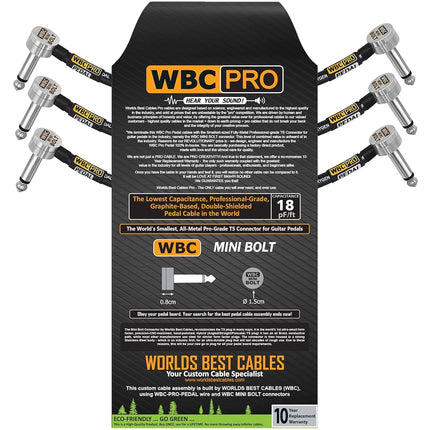 3 Units - 6 Inch - WBC-PRO-PEDAL – 22 AWG - Low-Ca