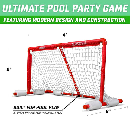 GoSports Floating Water Polo Game Set | Must Have Summer Pool Game | Includes Goal and 3 Balls