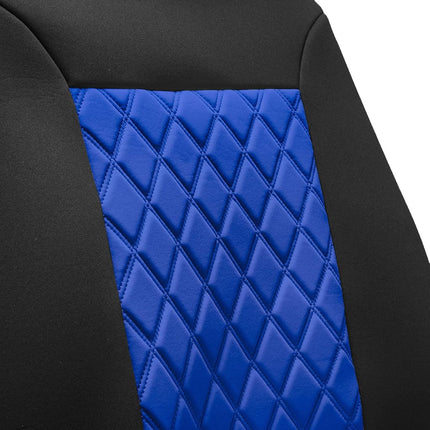 FH Group Front Set Neosupreme Car Seat Cover for Low Back Seats with Removable Headrest, Universal Fit, Airbag Compatible, Seat Cover for SUV, Blue/Black