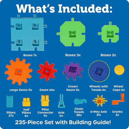 Learning Resources Gears! Gears! Gears! Mega Builds, STEM Building Set, Gears Toys for Kids, 235 Piece, Ages 4+, STEM Toys