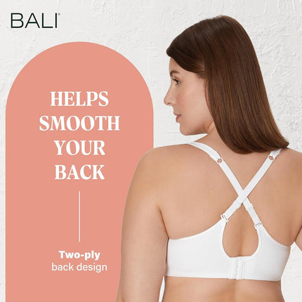 Bali womens3439One Smooth U Ultra Light Illusion Neckline Underwire Bra Bra - White - 36B