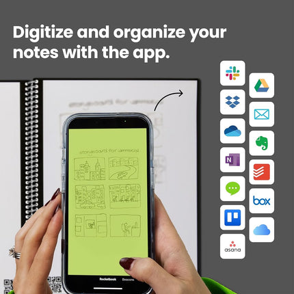 Rocketbook Smart Reusable - Dot-Grid Eco-Friendly Notebook with 1 Pilot Frixion Pen & 1 Microfiber Cloth Included - Infinity Black Cover, Letter Size (8.5" x 11") (EVR-L-K-A)