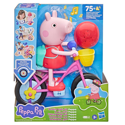 Peppa Pig Ready, Pedal, Go Peppa Interactive Figure and Bicycle Playset | 75+ Sounds, Reactions, Song | Preschool Toys for Girls and Boys Ages 3+