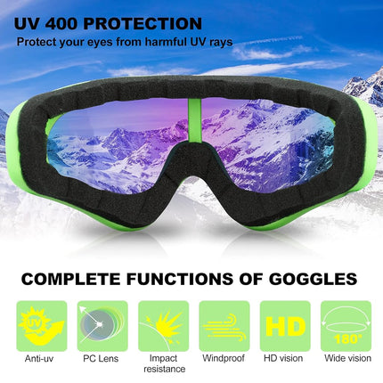 SixYard Ski Goggles, Motorcycle Goggles, 3 Pack Snowboard Snow Goggles for Men Women Adult Youth (Style 1)