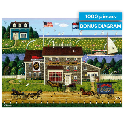 Buffalo Games - Charles Wysocki - Red Whale Inn - 1000 Piece Jigsaw Puzzle for Adults Challenging Puzzle Perfect for Game Nights - Finished Puzzle Size is 26.75 x 19.75