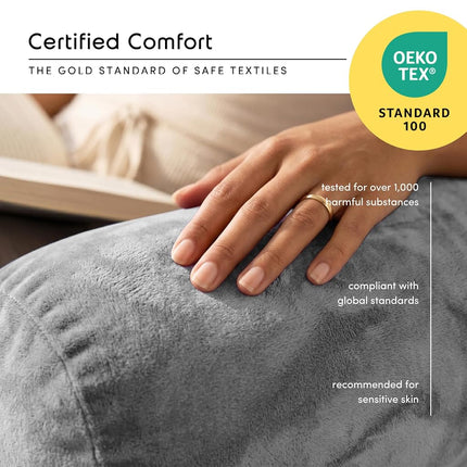 Nestl Reading Pillow for Bed, Back Pillow for Sitting Up in Bed, Light Grey