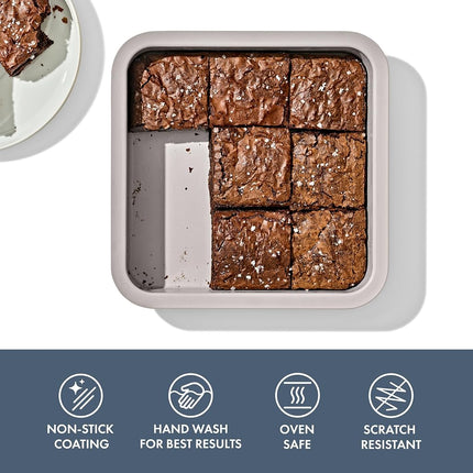 OXO Good Grips Non-Stick Pro Ceramic Coated Metal Bakeware 23cm Square Cake Pan, Storm Blue