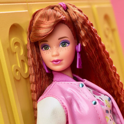 Barbie Rewind ‘80s Edition Doll, Schoolin’ Around, Wearing Dress & Accessories, with Crimped Red Hair, Gift for Collectors