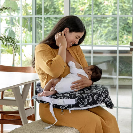 My Brest Friend Original Nursing Pillow Cover - Slipcovers For Baby - Adjustable Fit, Easy Care, Durable - Original Nursing Pillow Not Included, Black Flowing Fans