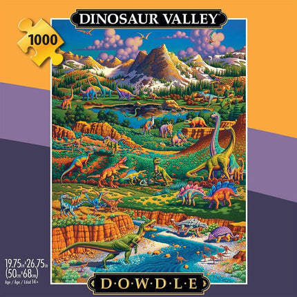 Buffalo Games - Eric Dowdle - Dinosaur Valley - 1000 Piece Puzzle - Challenging Puzzle Perfect for Game Nights - Finished Size is 26.75 x 19.75