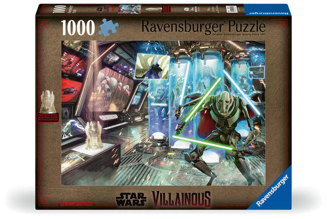 Ravensburger Star Wars Villainous: General Grievous and Figurine 1000 Piece Jigsaw Puzzle for Adults - 12001123 - Handcrafted Tooling, Made in Germany, Every Piece Fits Together Perfectly
