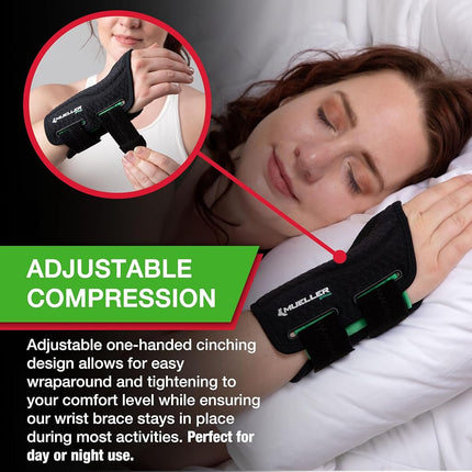 Mueller Sports Medicine Green Line Fitted Wrist Brace, Black