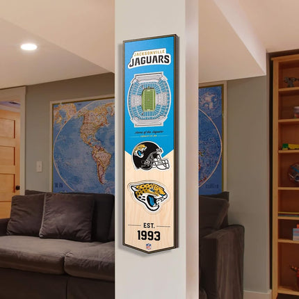NFL Jacksonville Jaguars TIAA Bank Field 3D Stadium Banner-8x323D Stadium Banner - 8"x 32", Team Colors, 8" x 32"