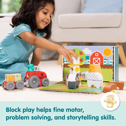 Melissa & Doug Blockables Farm Snap And Play | Wooden Building Toys for Kids, 56 Pcs | Age 2-7 - FSC Certified