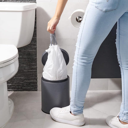 Plasticplace Trash Bags simplehuman (x) Code R Compatible (200 Count) │ White Drawstring Garbage Liners 2.6 Gallon / 10 Liter │ 16.5" x 18"