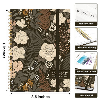 Planner 2026-2027, Academic Year Monthly and Weekly Calendar Planner, Jul 2026 - Jun 2027, Hardcover Teacher Student Planning Agenda book with Tabs, Perfect for School Office Supplies, 8.5" x 11
