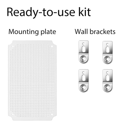 Gratury Junction Box, IP67 Waterproof Plastic Enclosure for Electrical Project, Hinged Grey Cover, Includes Mounting Plate and Wall Bracket 290×190×140mm (11.4"×7.5"×5.5")