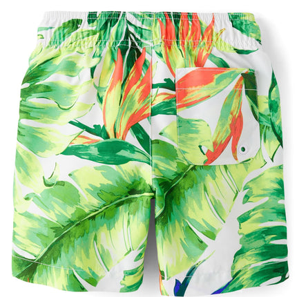 The Children's Place Boys' and Toddler Swim Trunks, Applemint Board Short, X-Small