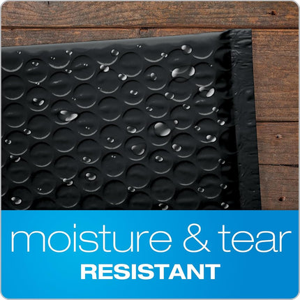 Enveloppes matelassées Quality Park Bubble Mailers, 8,25 x 11, enveloppes d'expédition noires en polyéthylène résistantes à l'eau, fermeture autocollante Redi-Strip, 25/boîte (QUA85870)