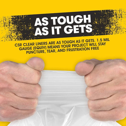 60 Gallon Clear Trash Bags - (Huge 100 Pack) - 38" x 58" - 1.5 MIL (Equivalent) - CSR Series - Heavy Duty Industrial Liners Clear Garbage Bags for Recycling, Contractors, Storage, Outdoor