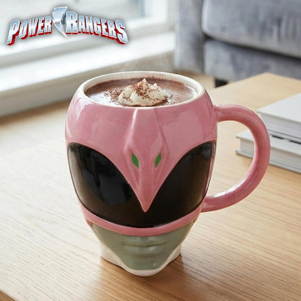Silver Buffalo Power Rangers Pink Ranger Kimberly Hart 3D Sculpted Ceramic Mug, 20 Ounces