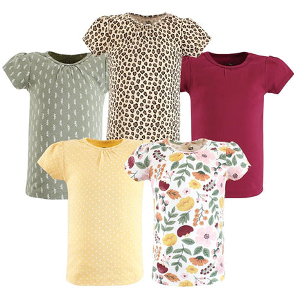 Hudson Baby Camisetas de manga corta unisex para bebé, diseño botánico de otoño, de 6 a 12 meses