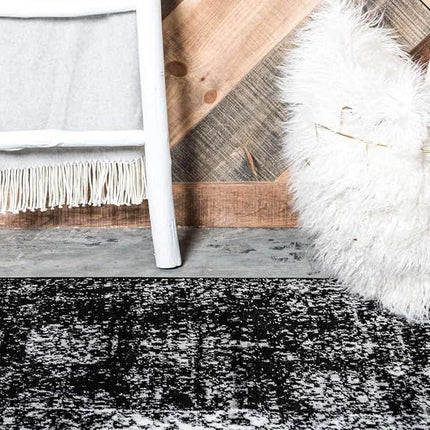 Unique Loom 3137802 Sofia Collection 2 Feet (2' x 13') Runner Traditional Oriental Distressed Vintage Area Rug, 2.5 x 13, Black